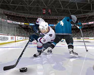 Screenshot of Markus Naslund on EA Sports NHL 2005 for the PS2.