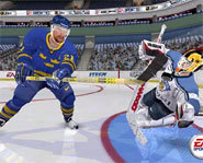 Screenshot of EA Sports NHL 2005 video game for the PS2.
