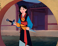 Mulan takes her father's place in the Imperial Army in the Disney DVD.