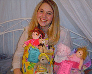 Annie Wignall lovingly fills Care Bags for kids in need.