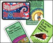 Get the scoop on mucking with history in the hilarious Early American Chrononauts card game!