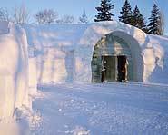 The entrance to the Quebec, Canada Ice Hotel.