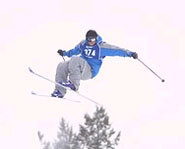 Photo of a skier getting big air at the Winter X Games.
