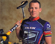 Photo of Lance Armstrong, who won his sixth straight Tour de France in 2004.