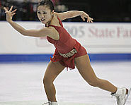 Picture of figure skater, Michelle Kwan at US Figure Skating Championships.
