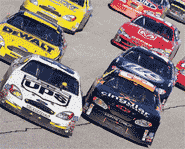 Photo of NASCAR race.