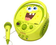 You can sing along and play your favorite songs with a SpongeBog SquarePants Portable CD Player and Karaoke System.