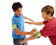 Tek Tag is an electronic game of tag that uses touch-sensitive sensors.