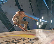 Emile Hirsch stars as skateboarder, Jay Adams, in the skateboarding movie, Lords of Dogtown.