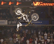 Mike Metzger tries a backflip at the X Games.