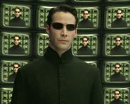 Keanu Reeves plays Neo in the hit Matrix film trilogy.