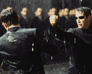 Keanu Reeves is back as Neo in The Matrix Reloaded.