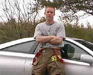 Rob Ross volunteers as a fireman in his spare time.
