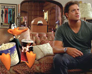 Daffy chills with Brendan Fraser in Looney Tunes Back in Action.