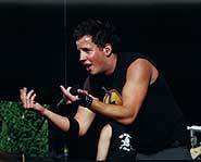 Simple Plan's Pierre Bouvier at their free concert in Vancouver.