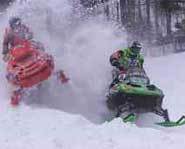 Sleds collide during snowmobile SnoCross