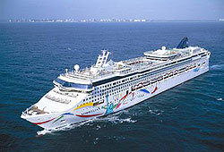 Rachael Grant works on the Norwegian Dawn as a daycare worker.