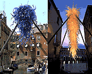 Chihuly managed to hang amazing glass art work over the canals of Venice.