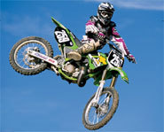 Picture of million-dollar motocross rider, James Bubba Stewart.
