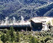A dry steam power plant in California.
