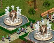 Elephants make fountains into funtains.