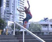 The cast of Skate with pro-skater, Chad Muska.