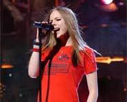 Pic of Avril Lavigne performing on Saturday Night Live.