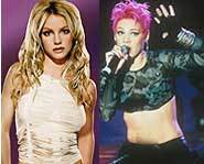 Britney Spears Photo Courtesy of Jive Records. Pink Photo Courtesy of Fox.