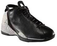 The Air Jumpman J basketball shoes in black and grey are available only at Footaction.