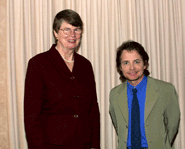 Michael J Fox and Janet Reno campaigning for Parkinson's.