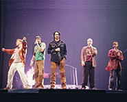 Live on-stage at the Staples Center in L.A.