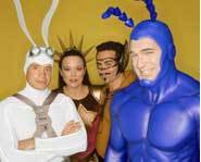 Man in a blue rubber suit - not so funny.
