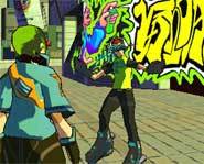 Chillin' by the graffiti.