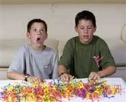Justin and Matt playing with their Flip-Itz.