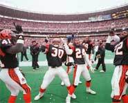 The Bengals whoop it up after a TD.