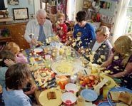 A pet frog falls in the breakfast eggs in Cheaper by the Dozen.