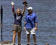 Kathy wins the first personal Immunity Challenge on Survivor 4, Marquesas - Episode 7.