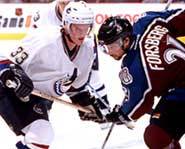 Henrik Faces Off with Peter Forsberg
