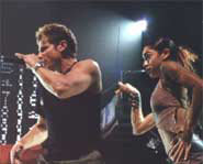 Nick's groovin' with a dancer.