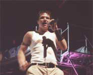 Drew belting out a tune.
