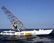 Raphaella Le Gouzello windsurfed across the Pacific Ocean in 89 days.