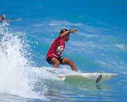 Showing off on the surfboard