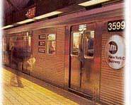 Enjoy the ride inside the subway train.
