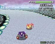 Purple takes it to yellow, he's passing on the inside, can he do it?