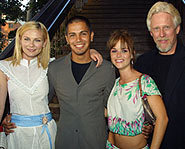 Kirsten Dunst with her on-screen dad and best-bud with Jay Hernandez.