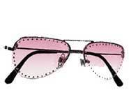 A pair of sunglasses with rhinestones.