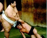 Sumo Wrestlers Wrestle for Supremacy