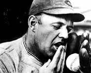 Pitcher prepares to throw a spit ball.