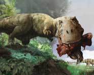 Tyrannosaurus Rex rips into his lunch.