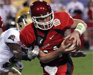 Photo of Utah quarterback, Alex Smith, the number one pick in the 2005 NFL draft.
